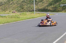 The gas is pressed to the bottom on the Vandel Gokart