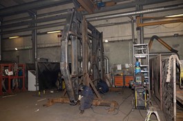 Welding work on a large steel structure